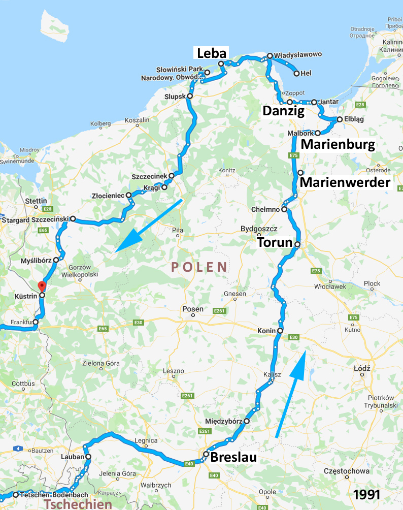 Route Polen 1991