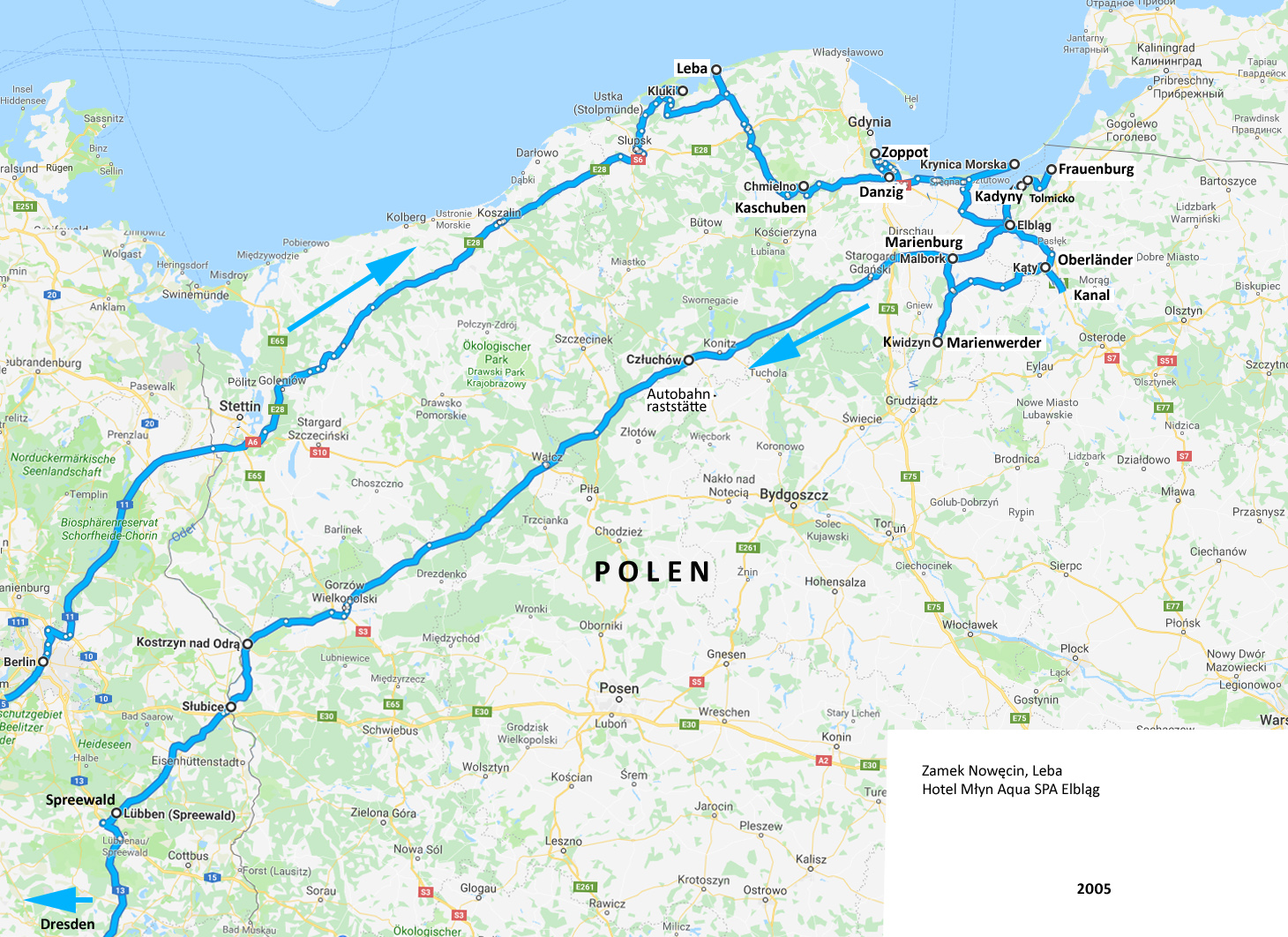 Route Polen 2005