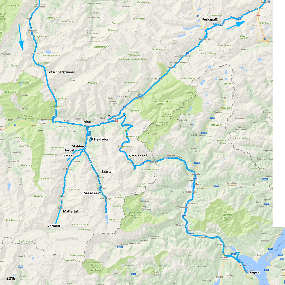Route Schweiz 2016