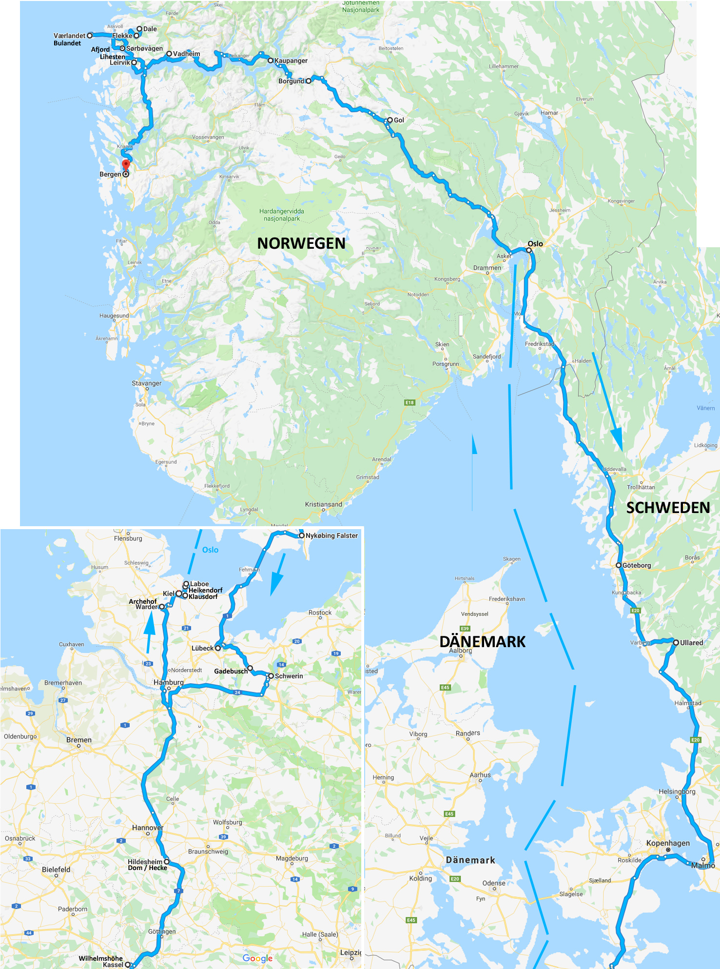 Route Norwegen 2015